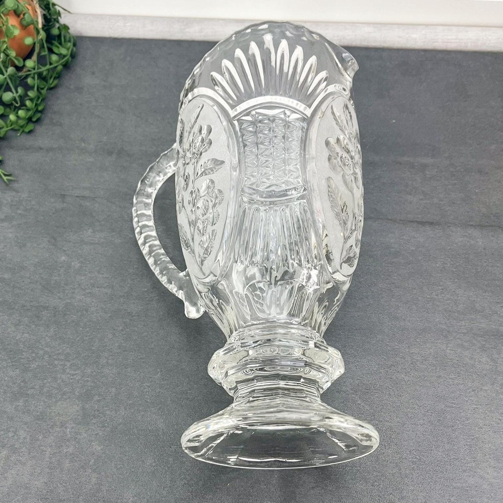Vintage Crystal Water Pitcher: Flora Collection - Picture 6 of 7